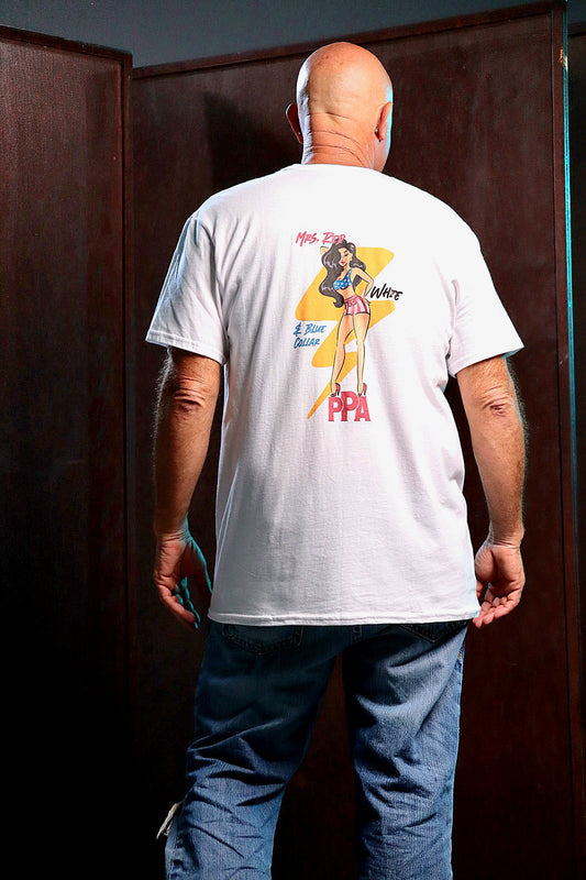 Mrs. Red White and Blue Collar T-Shirt